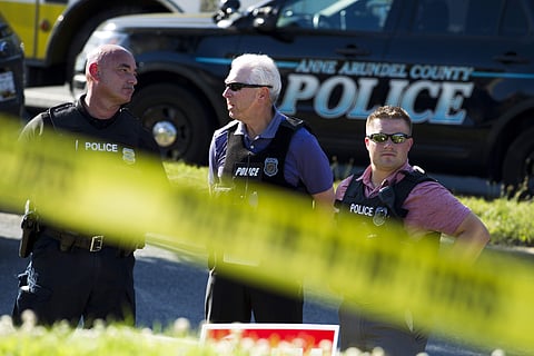 Police outside the Capital Gazette's office(File | AP)