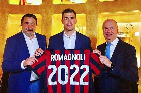 Romagnoli shared this picture in Instagram with caption, 'An another important step for my career, thank you AC Milan for the trust...I will honor this agreement and this jersey every day.'