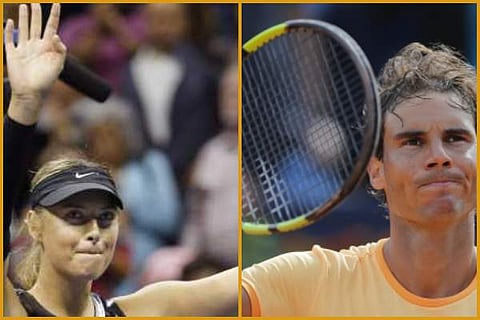 Maria Sharapova of Russia (L) and Rafael Nadal of Spain (AP Images)