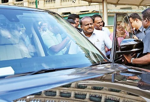 Karnataka Chief Minister HD Kumaraswamy (Express Photo by Nagaraja Gadekal)