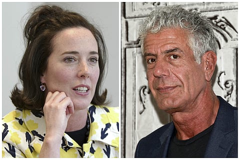 This combination of 2004 and 2016 file photos shows fashion designer Kate Spade and chef Anthony Bourdain in New York. A U.S. report released in June 2018 found an uptick in suicide rates in nearly every state since 1999. (Photo | AP)
