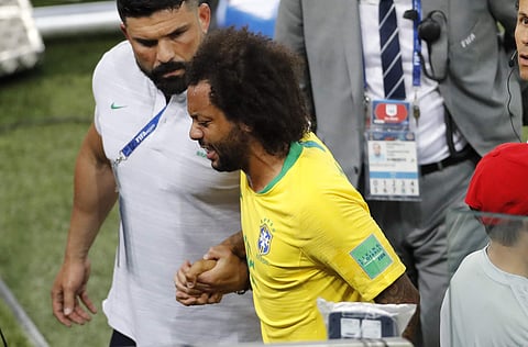 Marcelo, who left early in the group stage finale against Serbia because of back spasms, is still uncertain for the match against Mexico. | AP