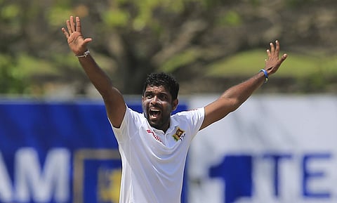 Sri Lanka's Dilruwan Perera appeals unsuccessfully for the wicket of South Africa's Dean Elgar. (Photo | AP)