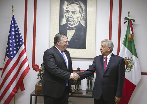 USSecretary of State Mike Pompeo (L) with Mexico's president-elect Andres Manuel Lopez Obrador | AP