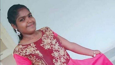 19-year-old Logeswari who died in a mishap in her college in Coimbatore ( Photo | Twitter@Andhima_India)