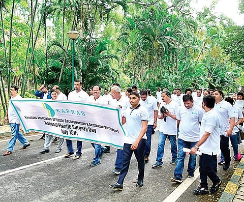 Scores of plastic surgeons gathered in Cubbon Park on Sunday morning  to dispel myths surrounding plastic surgery Express Photos