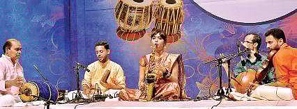 M S Lavanya performs at the Nishagandhi Monsoon Music Fest on Monday | Vincent pulickal