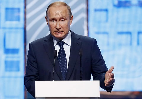 Russian President Vladimir Putin addresses Moscow Urban Forum 2018, in Moscow, Russia. (Photo | AP)