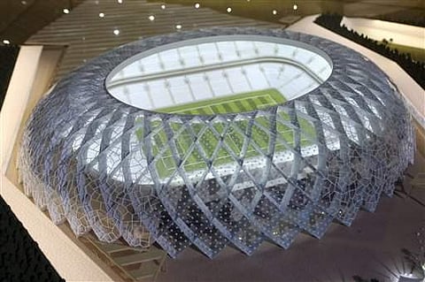 Model of Qatar's Al-Wakrah stadium in Doha. (File photo | AP)