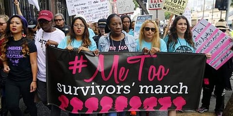 Participants march against sexual assault and harassment at the #MeToo March in the Hollywood section of Los Angeles on Sunday, Nov. 12, 2017. (Photo | AP)