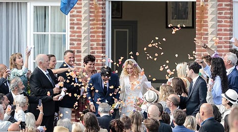 Vanessa Paradis and director Samuel Benchetrit at their wedding (Photo | Twitter)