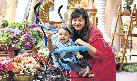 Avyaan with his mother Neha Rastogi who filed a plea seeking construction of baby feeding rooms at public places| Parveen Negi