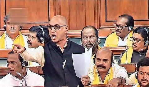 TDP MP Galla Jayadev speaks in the Lok Sabha in New Delhi on Friday | PTI