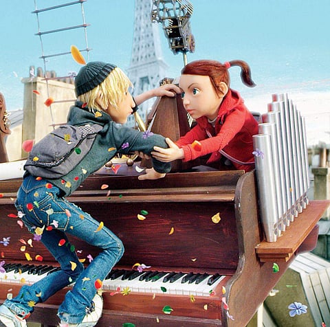 (Left to right)  Dinara Klinton,  stills from The Chopin  Shorts and, Magic Piano