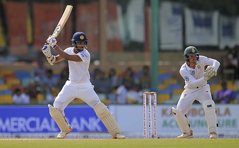 Sri Lanka's Danushka Gunathilaka plays a shot against South Africa during the second day of their second test cricket match in Colombo, Sri Lanka. (Photo | AP)