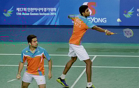 Indian badminton star Sumeeth Reddy and Attri Manu (File | PTI)
