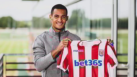 Tom Ince spent one season with Huddersfield, scoring twice in 33 Premier League appearances following a move from Derby. (Photo | Stoke City Twitter)