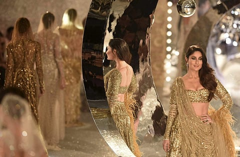 Kareena Kapoor Khan was the showstopper for Falguni Shane Peacock on the second day of the India Couture Week. Designer Pallavi Jaikishan showcased her collection titled 'Nostalgia', featuring an array of classic yet modern sarees, anarkalis, shararas and