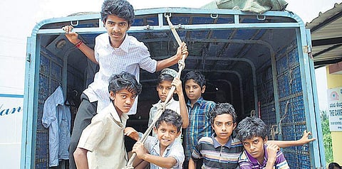 A still from the film Sarkari Hi Pra Shaale Kasaragodu: Koduge Ramanna Rai''.