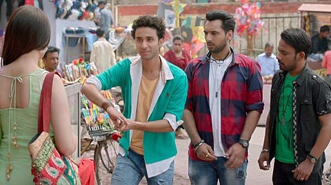 Raghav Juyal, Punit Pathak, Dharmesh Yelande in 'Nawabzaade'. (Screengrab | YouTube)