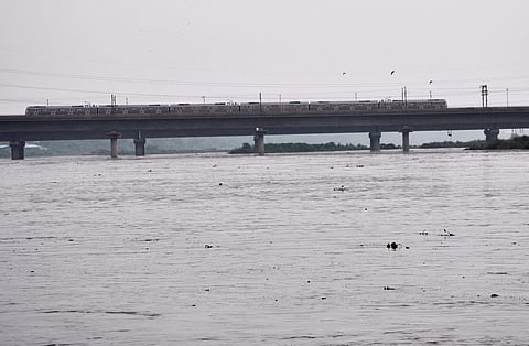 A view of a over flowing water level in Yamuna river in New Delhi on Saturday July 28 2018. | PTI