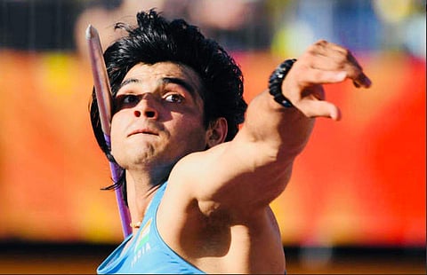 Star Indian javelin thrower Neeraj Chopra won a gold in the Savo Games in Finland (Photo | Twitter/@Neeraj_chopra1)