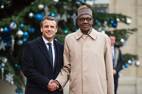 French President Emmanuel Macron on Tuesday headed to Abuja to meet his Nigerian counterpart Muhammadu Buhari. | AFP