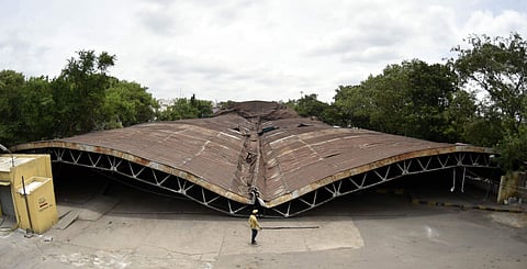 The eighty-eight-year-old Nizam-era 'Mississippi aircraft hanger' which stood the test of time. ( Photo | Vinay Madapu/ EPS)