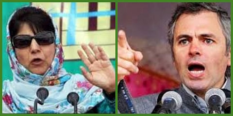 PDP Chief Mehbooba Mufti and National Conference chief Omar abdullah.