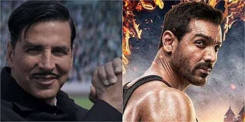 (L-R) Akshay Kumar in Gold; John Abraham in Satyamev Jayate.