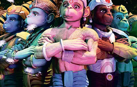 A still from Hanuman vs Mahiravana.