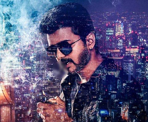 Vijay in 'Sarkar' poster.