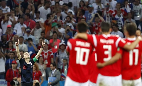 Croatia beat Russia on penalties to set up FIFA World Cup semi against England. | AP