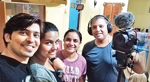 Team members of the Vighatane  short film