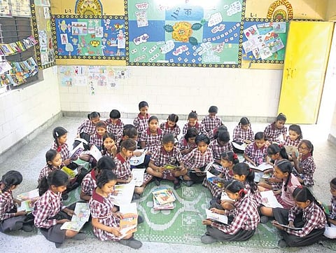 Children in an MCD school in Rohini, Delhi. (Photo | Shekhar Yadav/EPS)