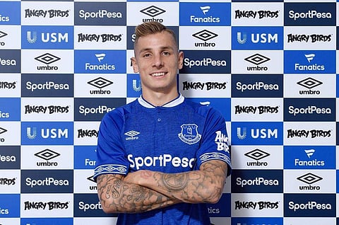 Everton have signed defender Lucas Digne from Barcelona (Photo | Twitter/@Everton)