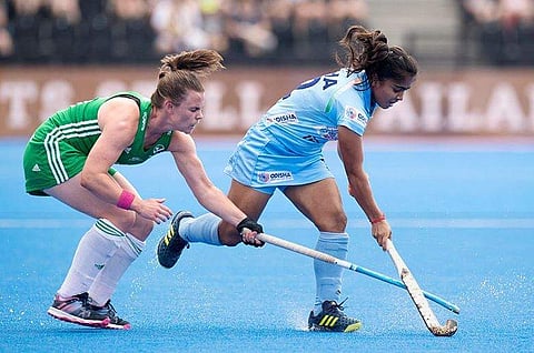 Having come second best in their last two meetings, it would be quite a task for the Indian eves to beat Ireland. (Photo | Hockey India Twitter)