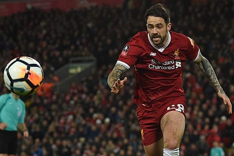 Liverpool's English striker Danny Ings chases the ball during the English FA Cup fourth round football match between Liverpool and West Bromwich Albion at Anfield in Liverpool, north west England on January 27, 2018. | AFP