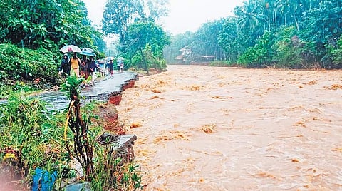 A road which was washed away following flashfloods at Nilambur | Express
