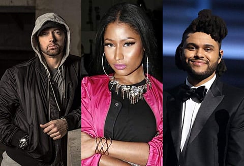 Eminem, Nicki Minaj and The Weeknd.