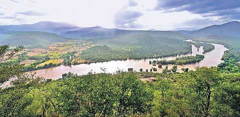 Hogenakkal river in Dharmapuri in full spate on Saturday | EXPRESS