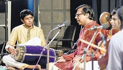 Manish played the mridangam to KN Shashikiran’s renditions  Martin Louis