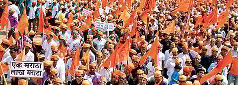 Representational image of Maratha protesters during a demonstration.