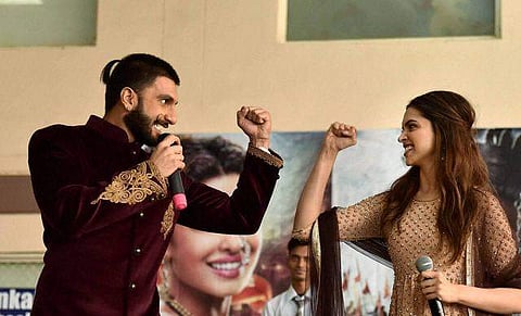 Ranveer Singh and Deepika Padukone during a promotional event of  'Bajirao Mastani'. | PTI