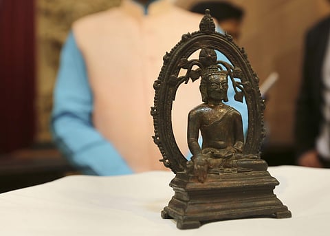 London Police returns stolen 12th century Buddha statue to India on Independence Day