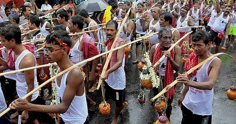 Picture of kanwariyas used for representational purposes only. (Photo | File/PTI)