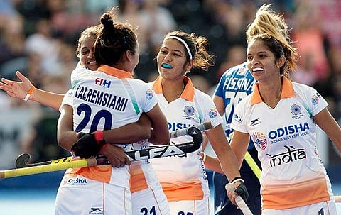 Indian women's hockey team. (Photo | Hockey India Twitter)