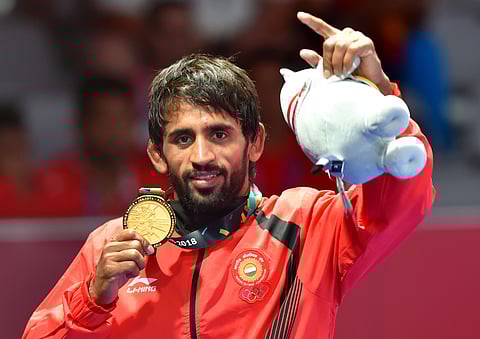 India's gold medal winning wrestler Bajrang Punia | PTI
