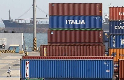 Containers used for export/import of products stacked at the Chennai port. (File | Reuters)
