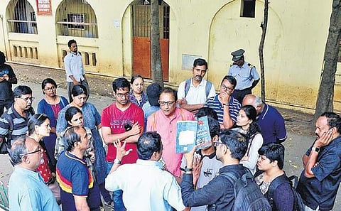 Lenin talks about the works of Sir Pitti Theagaraya  at Theagaraya College. (Photo | Nakshatra Krishnamoorthy)